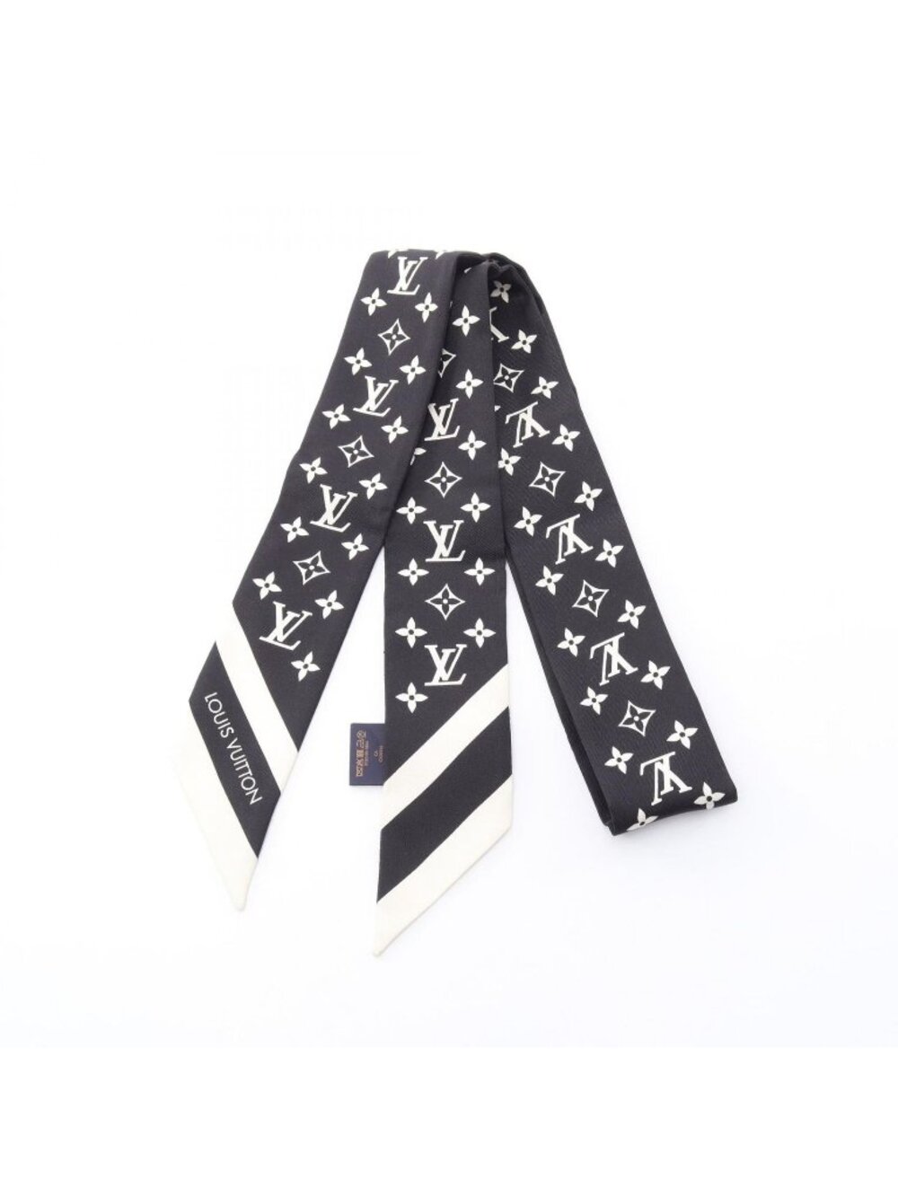Louis Vuitton Scarf Bandeau BB Monogram Silhouette Noir Silk